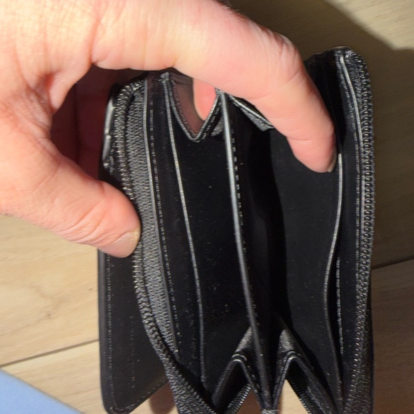 Michael Kors White Monogram Small Zip Wallet – Compact MK Card Holder - Picture 3 of 3